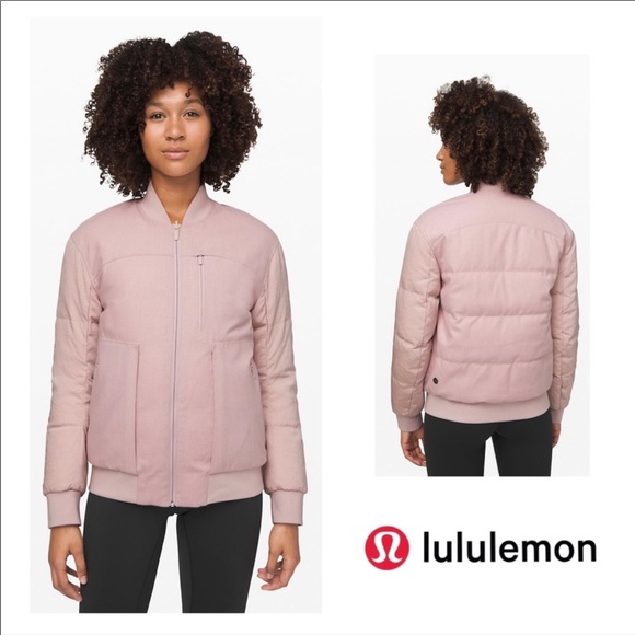 lululemon athletica Jackets & Blazers - Lululemon Pink Roam Far Wool Down Bomber Coat New